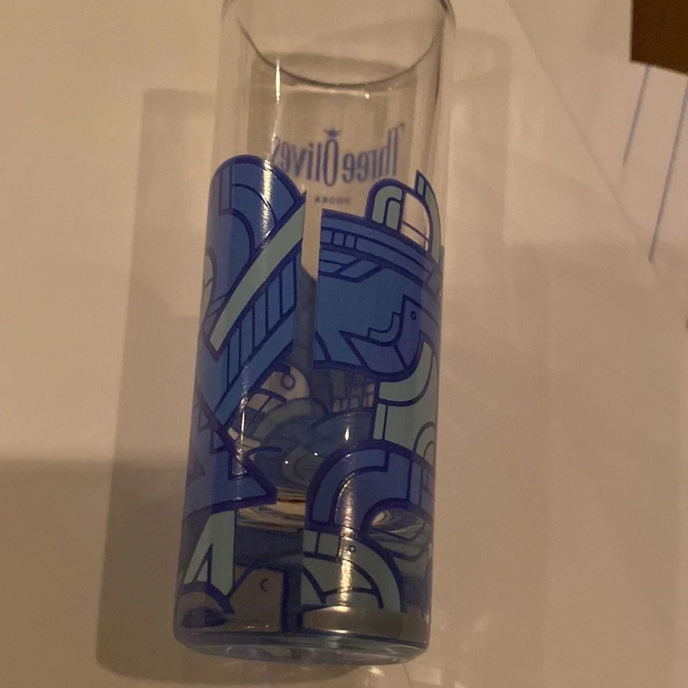 Three Olives Vodka Tall Shot Glasses - Set of Two Collectable